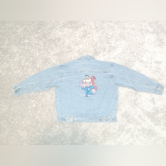 ☆RARE☆ Vintage Promotional Embroided Fox Kids Video Jean Jacket 》Size: Women's M - Picture 6 of 6